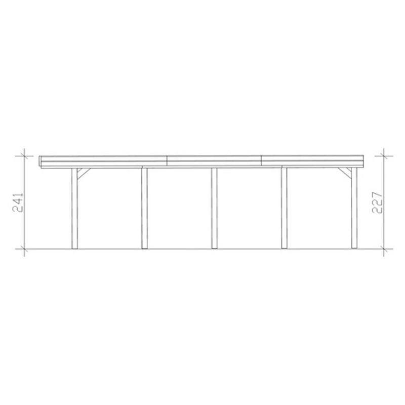 SKANHOLZ Carport Friesland in Braun, B/T: 397 x 708 cm, Firsthöhe: 241 cm, imprägniert - Bild 2