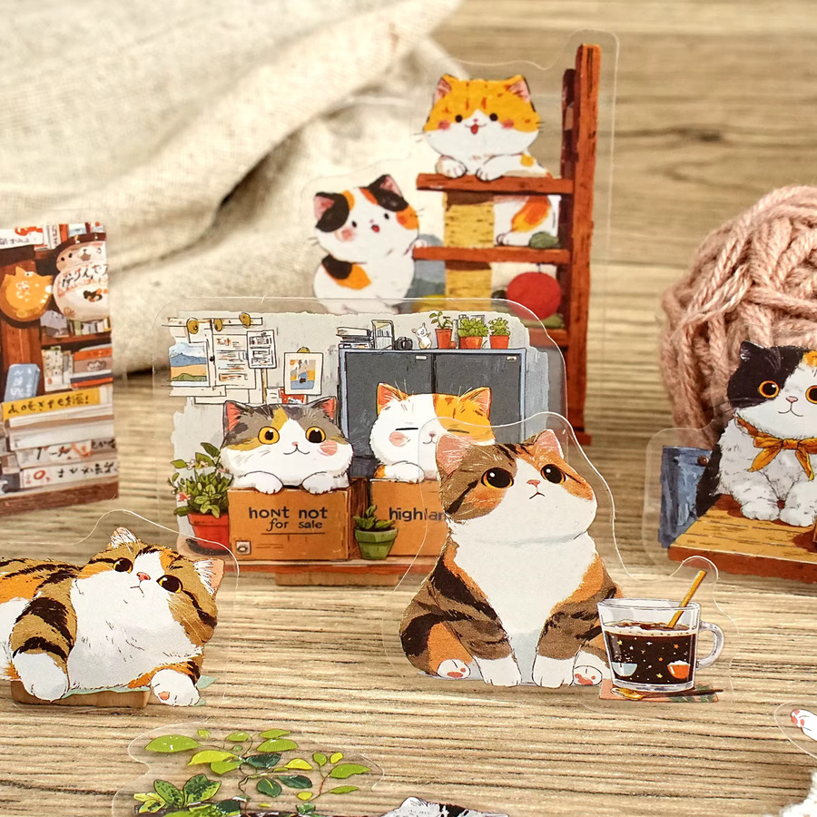 Etori Life Coffee Daily Healing Home Katzen-Aufkleber, 15-teiliges Set, multicolour - Bild 3
