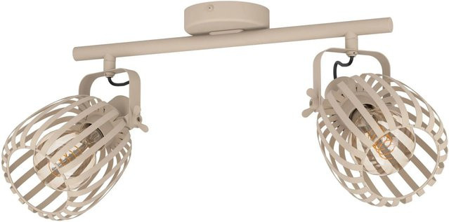 Eglo Spot Girona 2-flammige Deckenleuchte aus Metall in Sandfarben/Beige mit E27 Fassung - Bild 1