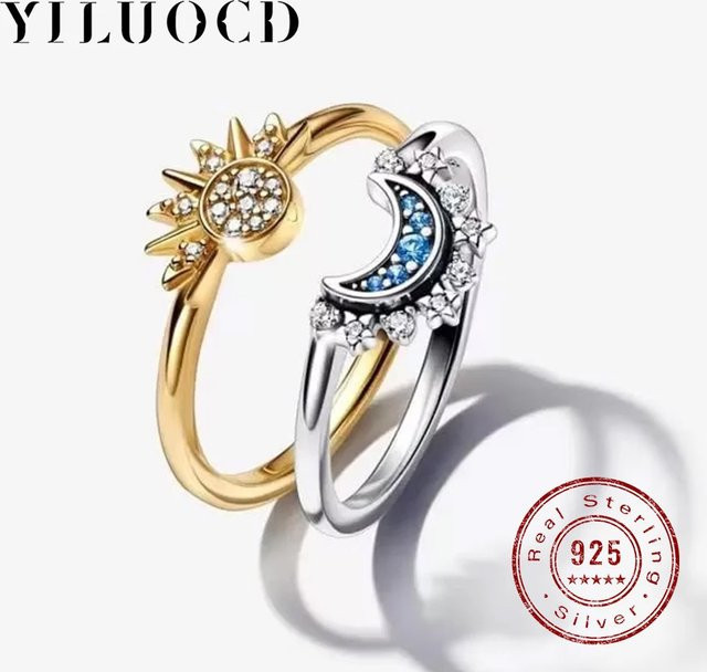 YILUOCD Ring-Set 925 Silber, Zirkonia, Unisex - Bild 1