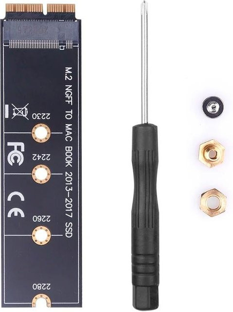 Meiteai-All M.2 NVMe SSD Konvertieradapterkarte für MacBook Air Pro Retina 2013-2017, Schwarz - Bild 1