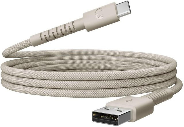 FlexWave USB-A zu USB-C Kabel silikon geflochten, Farbe: Sand, Länge: 2 m - Bild 1