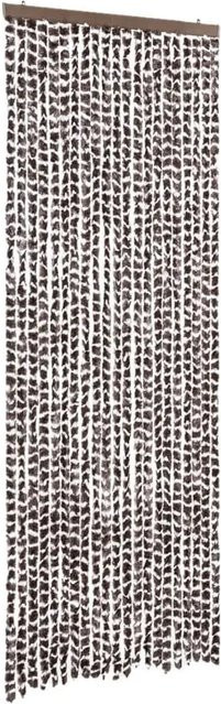 vidaXL Fliegenvorhang aus Chenille in Braun und Weiß, B: 90 cm, H: 200 cm - Bild 1