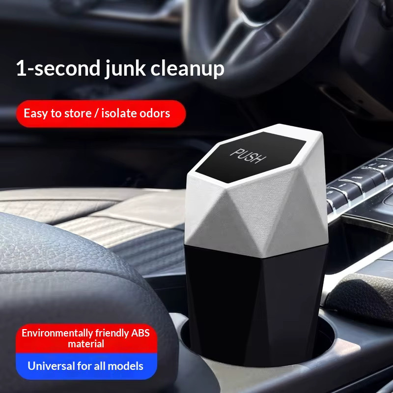 Tragbarer Mini Auto Mülleimer mit Deckel aus Kunststoff für Auto, Home und Office - Bild 1