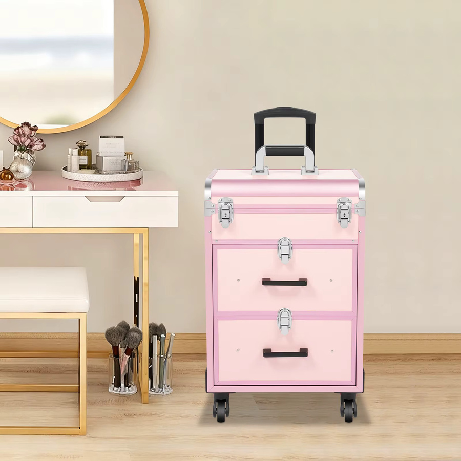 Bymaocar Make-up-Koffer mit Rollen, wasserdichter Kosmetik-Organizer - Bild 5