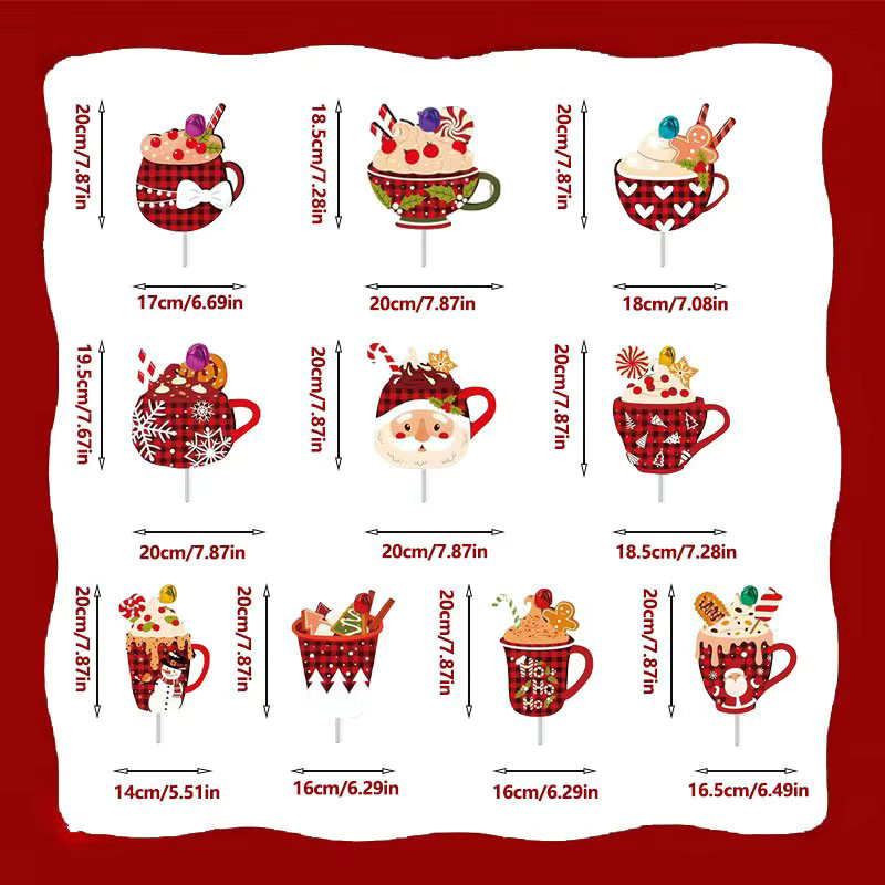 WINTOGETHER 10 Stück Weihnachts-Eiscreme Anhänger aus Kunststoff in Mehrfarbig für den Weihnachtsbaum - Bild 4