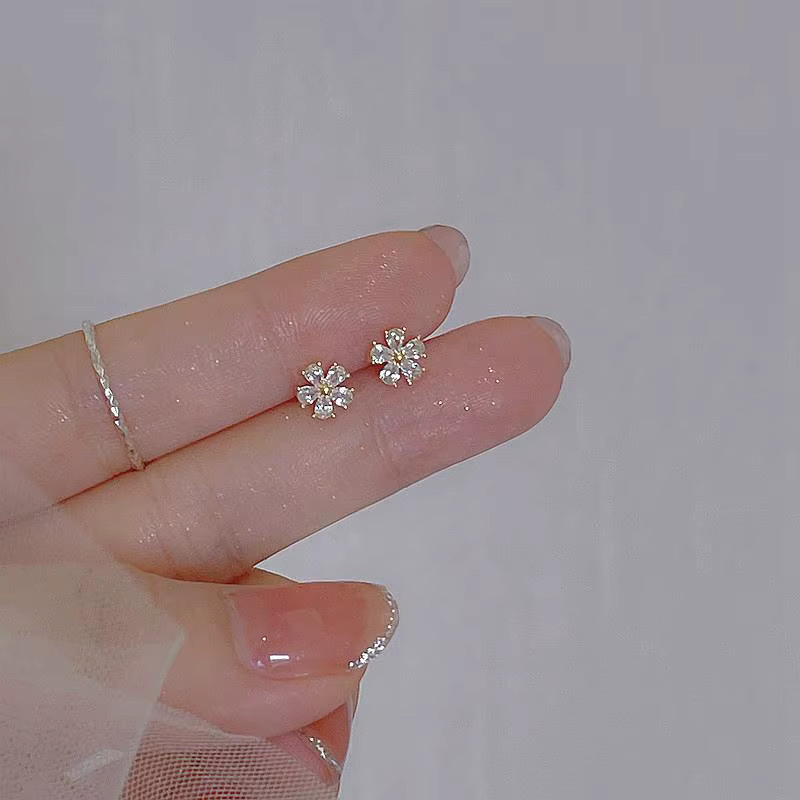 OBEAR Ohrringe, 925 Silber, Bicolor, Zirkonia, Mini-Blumen - Bild 1
