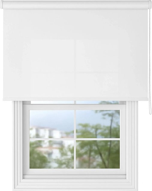Deco-Raum Tageslicht-Rollo Basic semi-transparent Weiß B: 70 cm, H: 210 cm - Bild 1