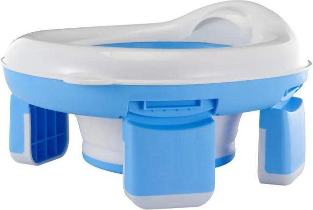 MARKET-2 3-in-1 Reisetoilettensitz für Kinder, faltbares Babytöpfchen aus Silikon und Kunststoff mit Tasche, Blau - Bild 1
