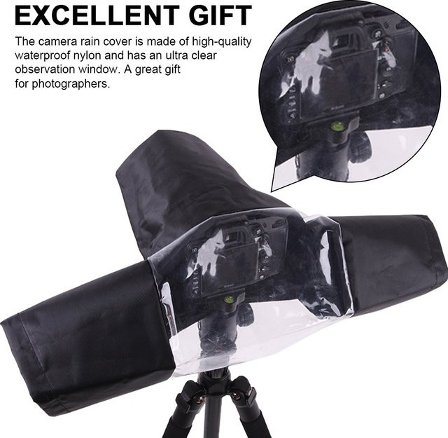 Shunmaii Wasserdichter Kamera-Regenschutz in Schwarz für DSLR-Kameras von Canon, Nikon, Sony, Panasonic und Fuji - Bild 1