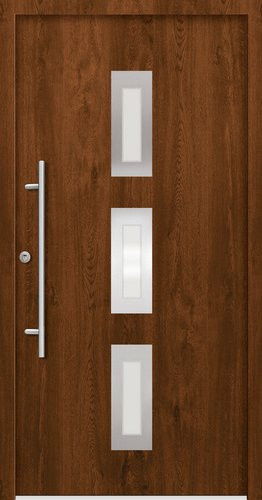 Splendoor Sicherheitshaustür PULA Prime RC2 aus Aluminium in Braun mit Glaseinsatz - Bild 1
