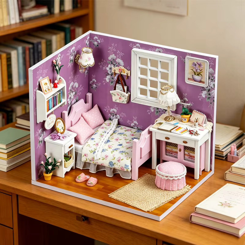 zuuton DIY Miniatur-Puppenhaus-Bausatz, Holz, 3D-Puzzle-Bausatz - Bild 3