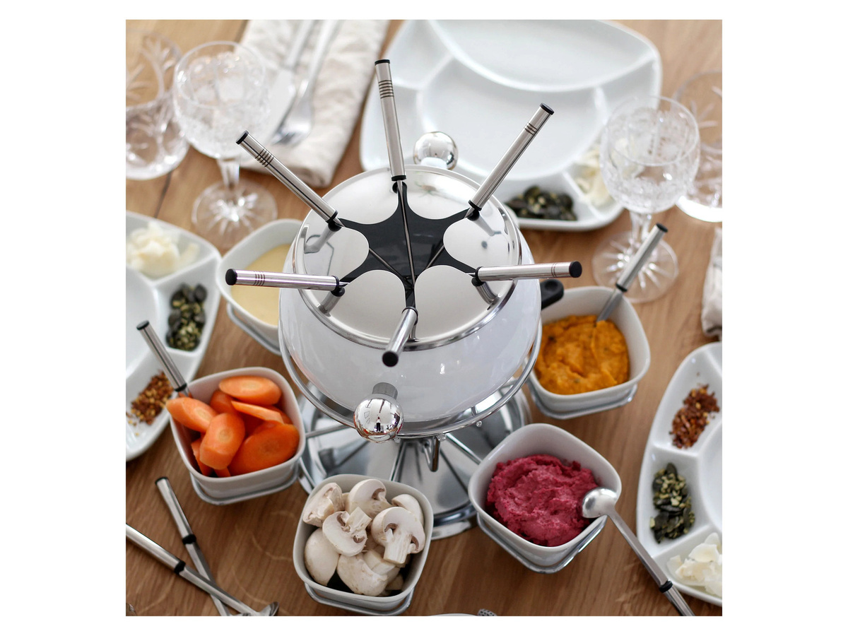 Mäser Fondue-Set aus Edelstahl in Weiß, 28-teilig - Bild 3