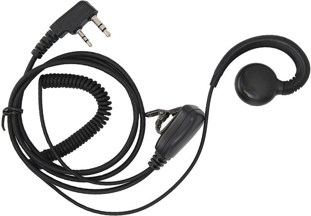 Baofeng Walkie-Talkie-Headset mit K-Stecker und 180 Grad drehbarem Mikrofon in Schwarz - Bild 1
