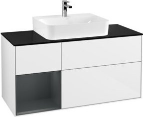 V&B Waschtischunterschrank Finion in Weiß lackiert, Breite: 120 cm, Tiefe: 50,1 cm, Höhe: 50,1 cm - Bild 1