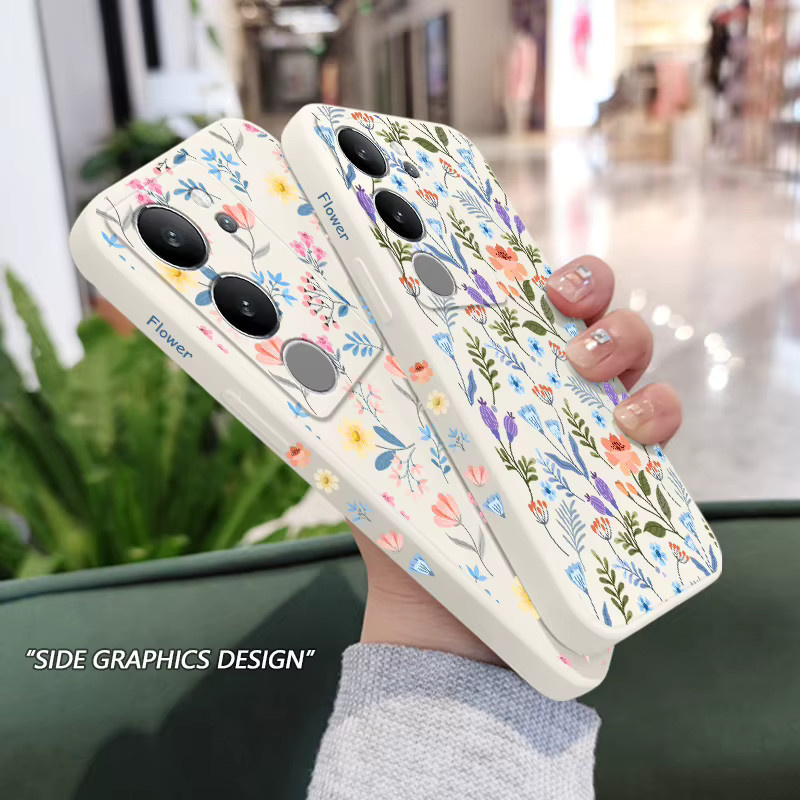 Florale Silikon-Handyhülle für VIVO V50 V40 V30 V29 V27 V23 V21 V20 Y20 Y12 Y21 Y22 Pro in Grün Multicolour - Bild 2
