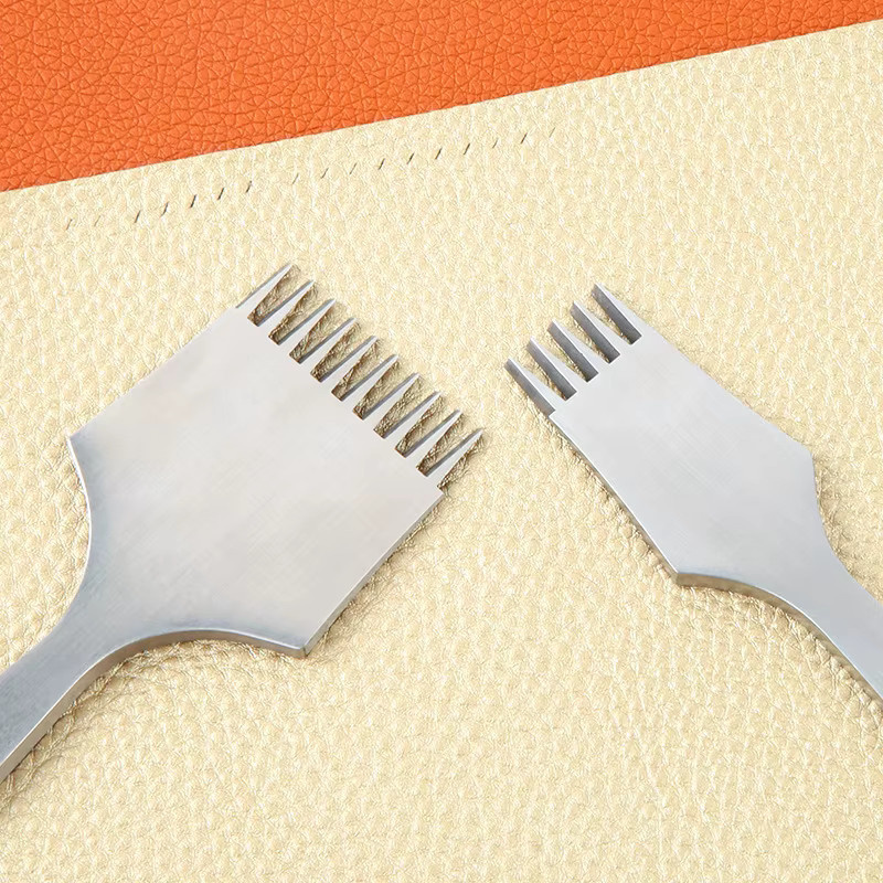 Leder Meißel Set im französischen Stil aus Stahl für präzises Stechen und Stanzen, Silber - Bild 4