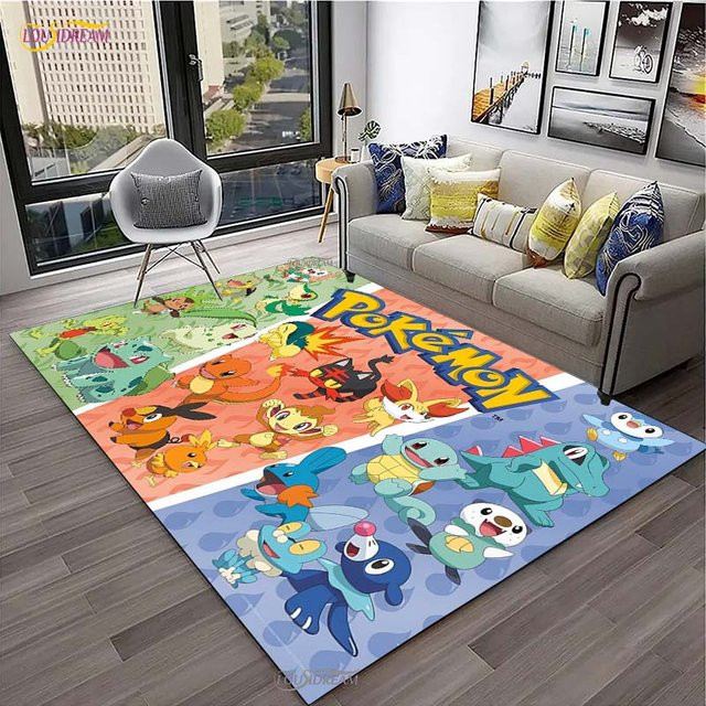 Miniso Pokemon Pikachu Rutschfeste Bodenmatte für Kinder, B/B: 80 x 120 cm, Mehrfarbig - Bild 1