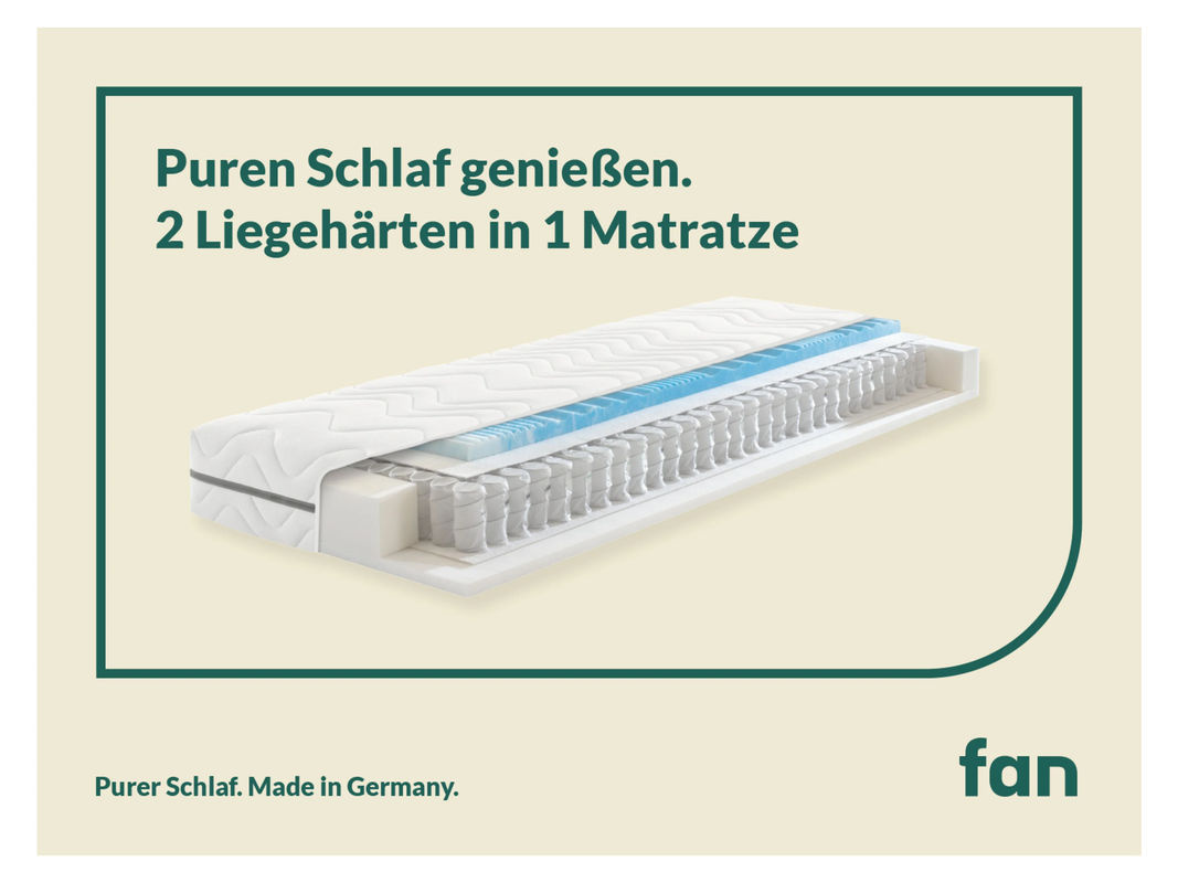 f.a.n. Solina Top T 7-Zonen-Gelart-Tonnentaschenfederkern-Matratze in Weiß, B/T: 80 x 200 cm - Bild 2