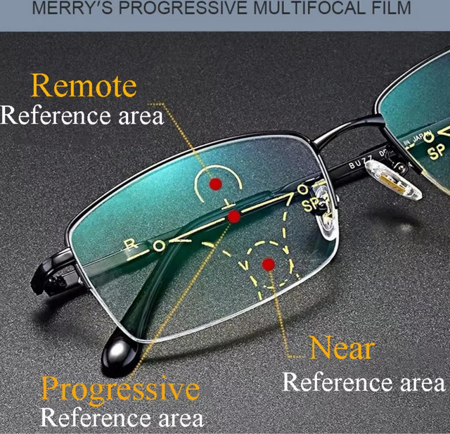 3-in-1-Funktions-Lesebrille, Titanlegierung, rectangular, +100 bis +400 - Bild 1
