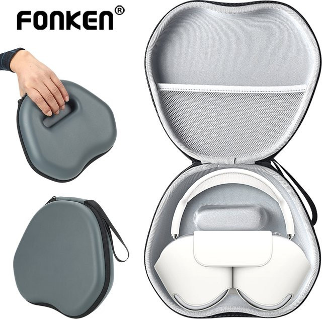 FONKEN Schutzhülle für AirPods Max aus EVA, stoßfeste Tragetasche für kabellose Kopfhörer, Schwarz oder Grau - Bild 1
