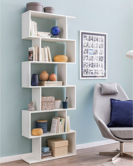 FineBuy Bücherregal FB51366 Standregal in Weiß aus Spanplatte, Modernes Aufbewahrungsregal, H x B x T: 190,5 x 70,0 x 23,5 cm - Bild 1