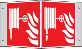 SafetyMarking Brandschutzschild Löschschlauch aus Aluminium in Rot, B: 20 cm, H: 20 cm, langnachleuchtend - Bild 1