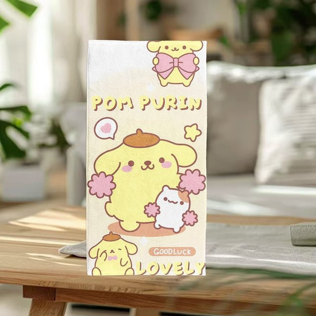 Sanrio Kinder-Handtuch mit Cartoon-Motiv, weiches und flauschiges Badetuch für Gesicht und Körper, Mehrfarbig - Bild 1