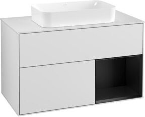 Villeroy & Boch Waschtischunterschrank Finion mit Abdeckplatte in Weiß lackiert, B: 100 cm, T: 50,1 cm - Bild 1