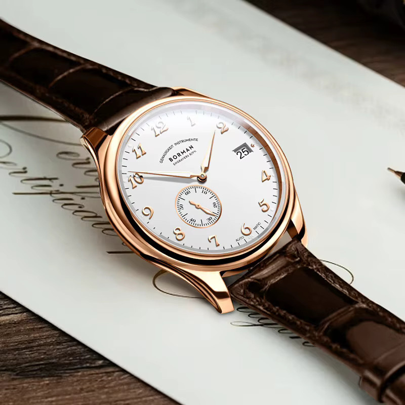BORMAN Armbanduhr Automatik, Leder, Roségold, 41 mm, Herren - Bild 4