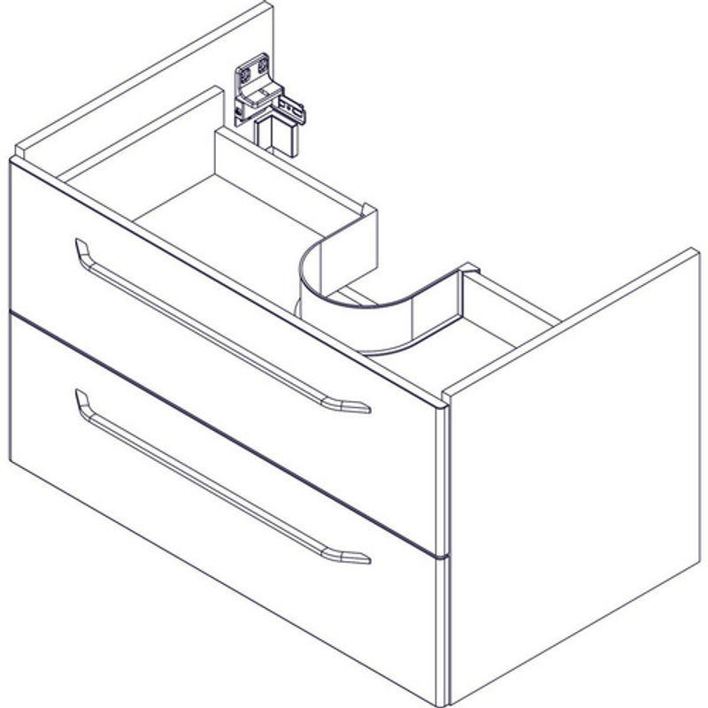 Fackelmann Waschbeckenunterschrank Milano Weiß B/H/T: 80 x 49,2 x 47,6 cm - Bild 2