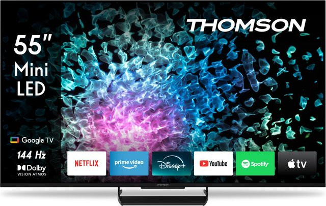 Thomson 55MG7C15 Mini LED Smart-TV in Schwarz mit 4K Ultra HD, 144 Hz, HDR und Sprachsteuerung - Bild 1