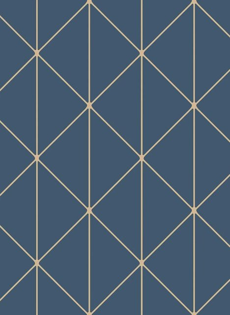 Boråstapeter Wallpaper Diamonds 4741 Art Deco Tapete mit Rautenmuster in Blau aus Vlies - Bild 1
