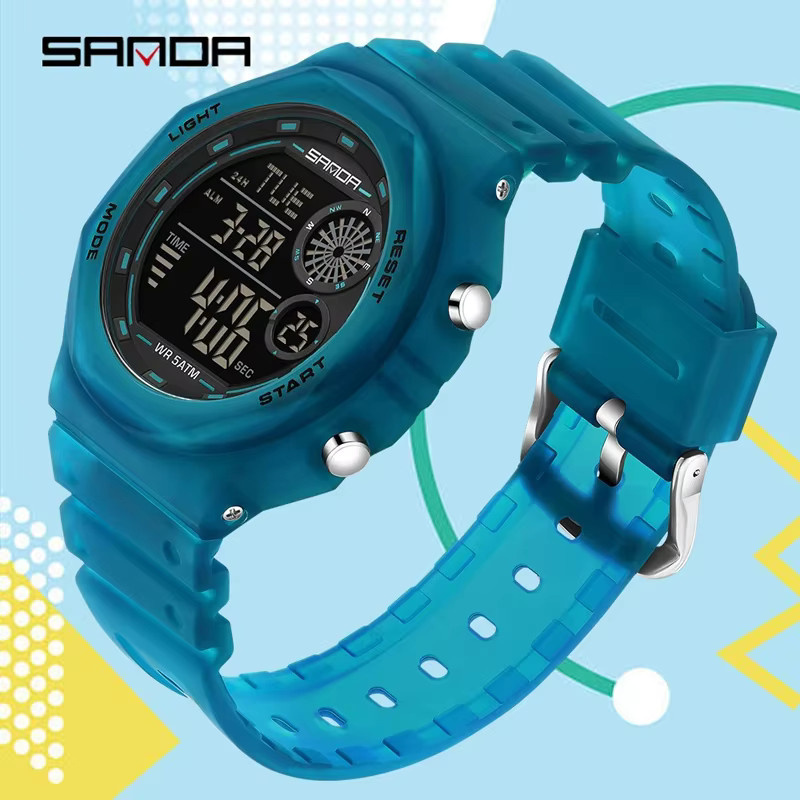SANDA Digitaluhr, Weiß, Kunststoff, Silikon, Unisex - Bild 2