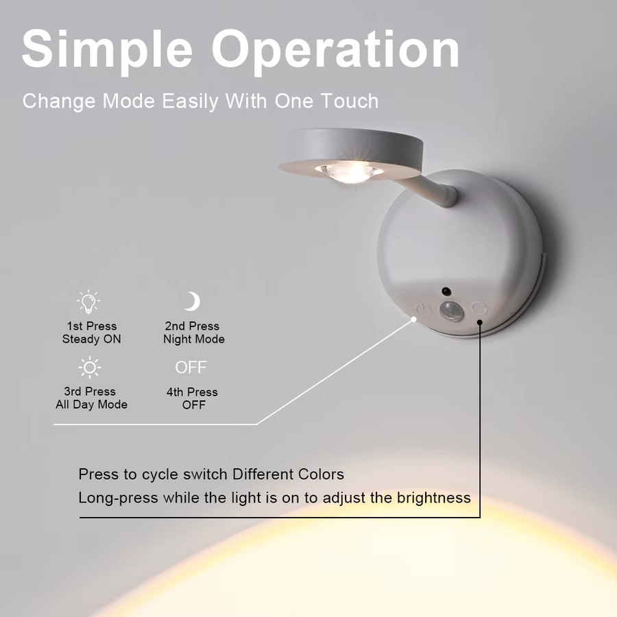 KFV Kabellose LED Wandleuchte mit Bewegungssensor und RGB Beleuchtung, Wiederaufladbare dimmbare Designer Lampe in Multicolour für Innen und Außen - Bild 2