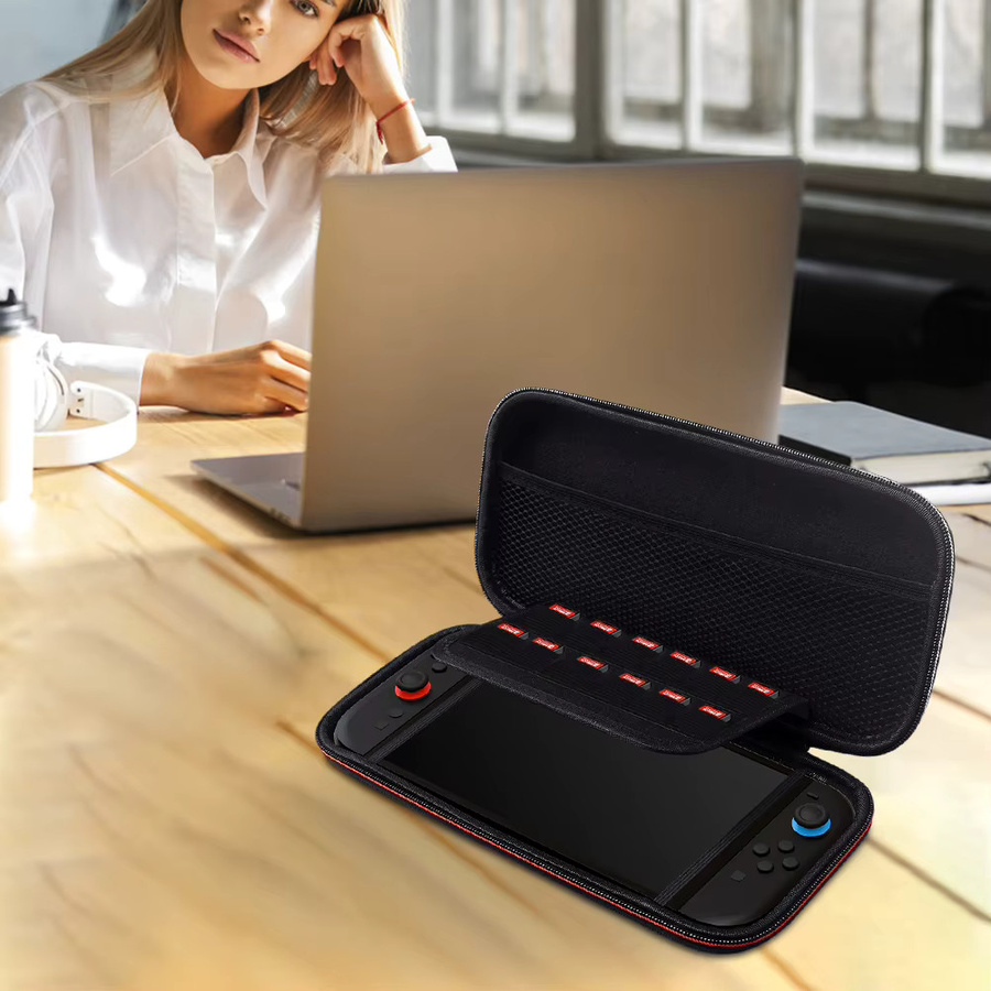 VODOOL Tragetasche für Nintendo Switch 2 in Schwarz, stoßfeste Organizer-Tasche mit Reißverschluss für Konsole und Zubehör - Bild 4