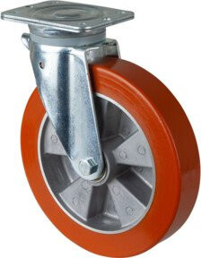 BS Schwerlastrolle N100.B90.252 aus Aluminium mit Schraubbefestigung in Orange - Bild 1