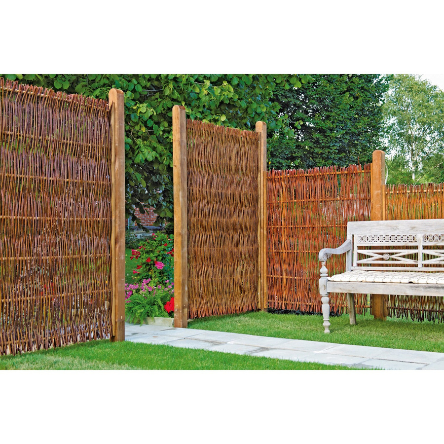 T & J Weidengeflechtzaun Fuego mit seitlichem Rahmen, braun, B/H: 120 x 140 cm - Bild 2