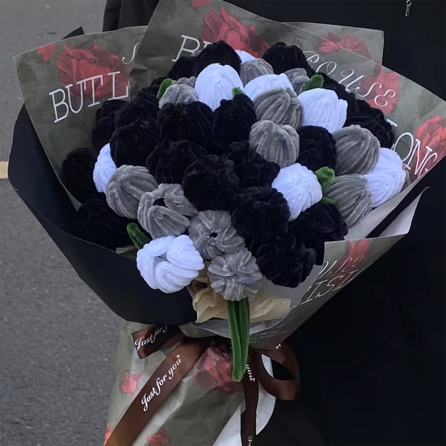 Graue Chenille-Pfeifenreiniger für kreative Bastelarbeiten und DIY-Blumen - Bild 2