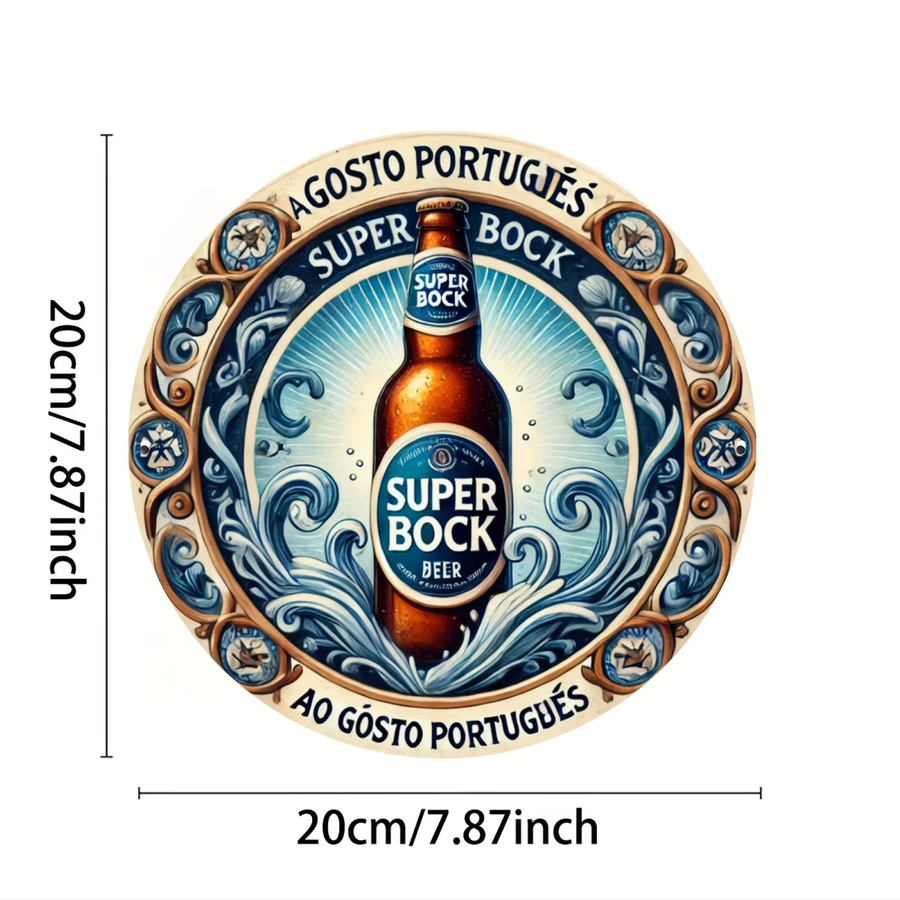 Super Bock Vintage-Aluminiumschild mehrfarbig B/H: 20 x 20 cm - Bild 2