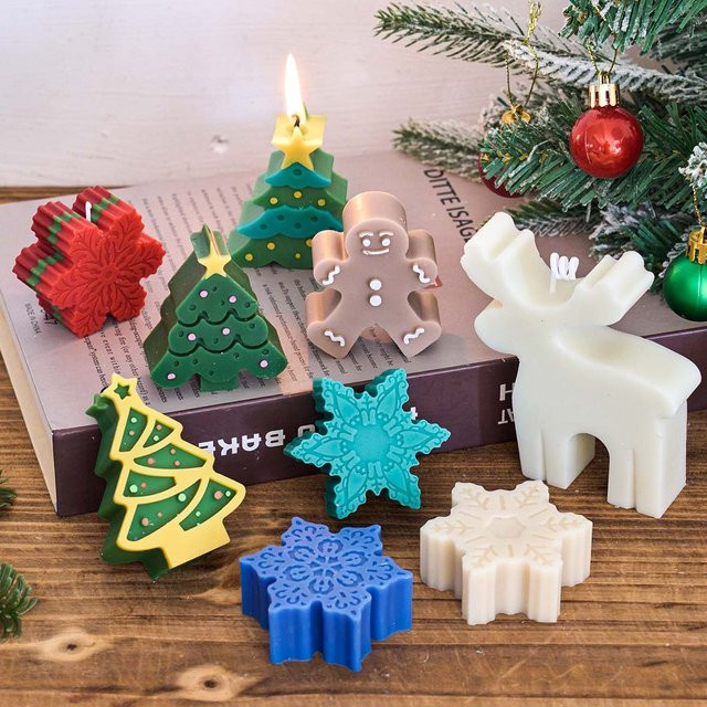 UDOCOOL 3D Weihnachtsbaum Silikonform für DIY Kerzen, Seife und Gips Ornamente in Mehrfarbig - Bild 1