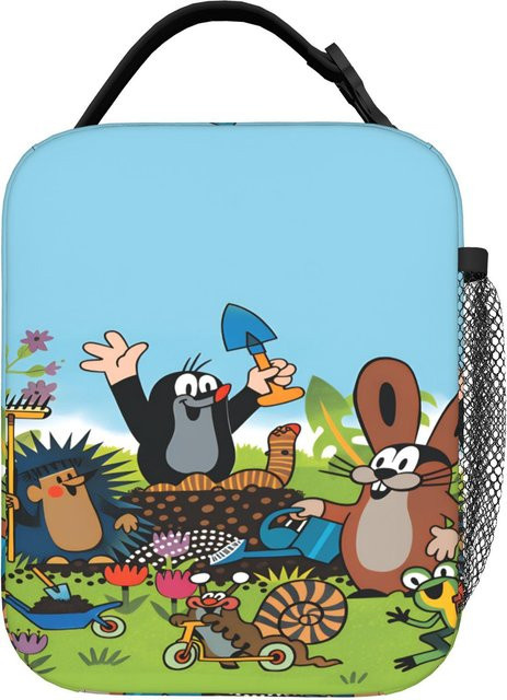 Fancy Style Studio Thermische Lunchtasche Krtek Maulwurf Design, Blau, Tragbare Oxford Kühltasche mit Reißverschluss - Bild 1