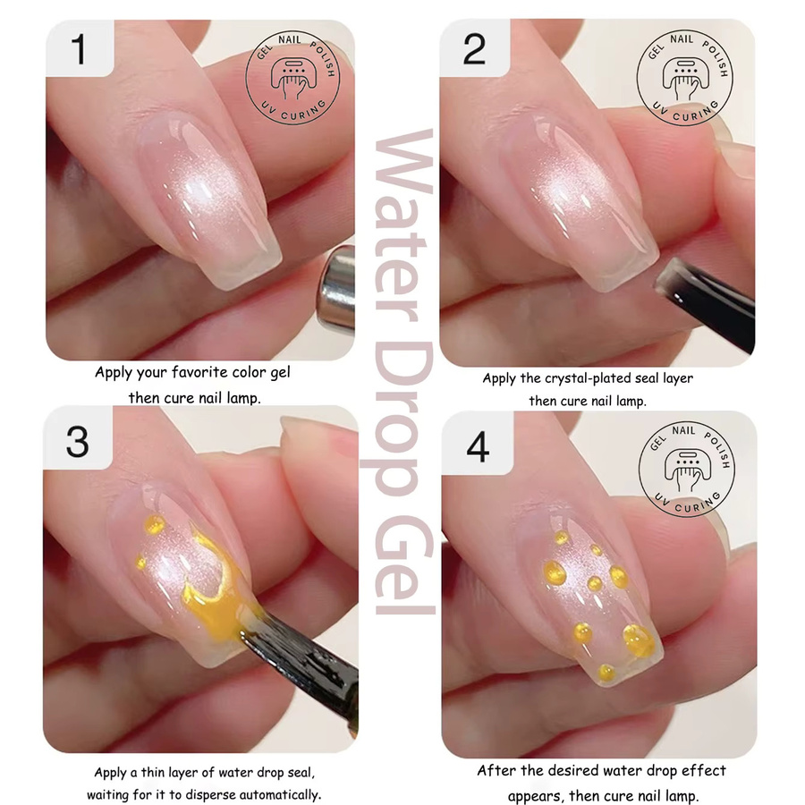 SHAKA Gel-Nagellack, 3D Wassertropfen-Effekt, Klar, Glänzend - Bild 3