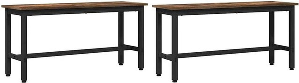 Set aus 2 vidaXL Esstischbänken in Rauchéiche, modern, B/T/H: 110 x 32,5 x 48,5 cm