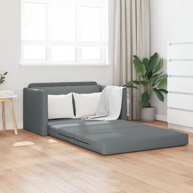 Schlafsofa vidaxl in Anthrazit und Grau aus Stoff mit Holzgestell, B/T/H: 124 x 71 x 78 cm - Bild 1