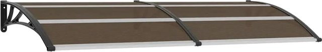vidaXL Vordach Schwarz aus Polycarbonat, Wandmontage, B: 240 cm, T: 100 cm - Bild 1