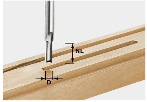 Festool Nutfräser mit 8 mm Schaftdurchmesser, Ø 3 mm und 6 mm Arbeitslänge, Farbe Silber - Bild 1