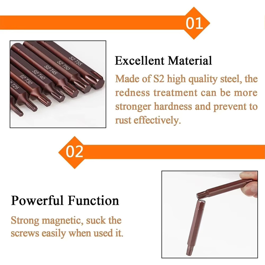 Vibratite Torx Schraubendreher Bits Magnetisch mit Hex Schaft für Elektrische Werkzeuge 30/75 mm - Bild 3