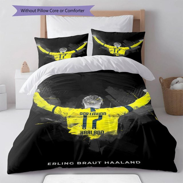 Haaland Bettwäsche Set mit grafischem Design, 1 Bettbezug und 2 Kissenbezüge, Multicolor, B/H: 240 x 220 cm - Bild 1