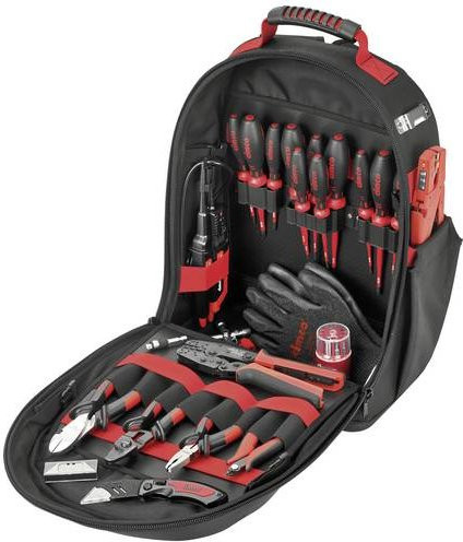 Cimco Werkzeugrucksack Schwarz mit Trageriemen, 24-teilig bestückt - Bild 1